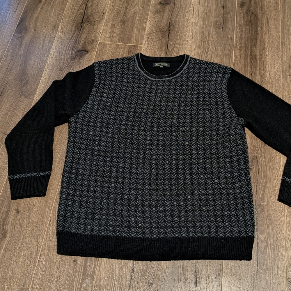 Britches  Wool  And Poly Blend Crew Neck Sweater. Men's. XL. GUC. Black And gray